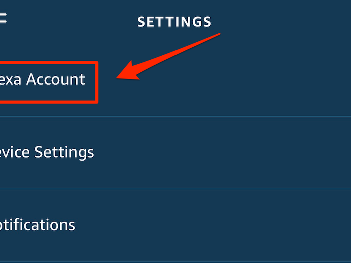 Tap "Alexa Account."