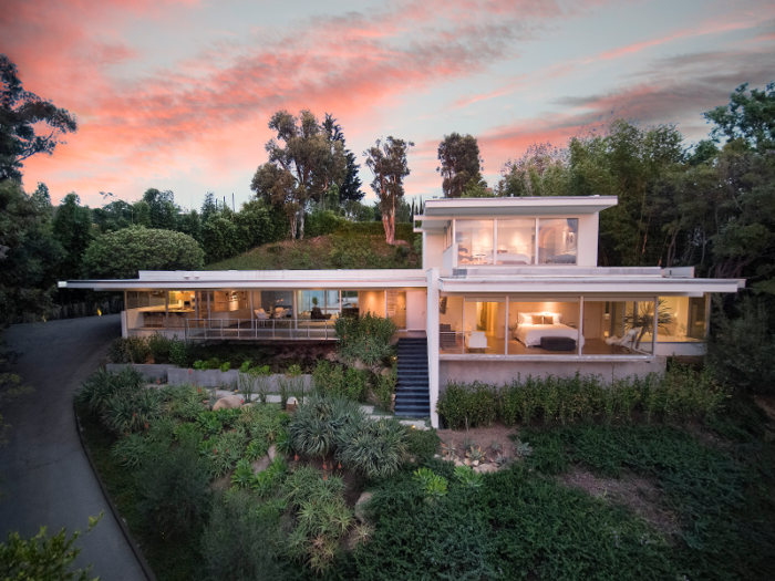 The smaller home, designed by Richard Neutra, is known as the Neutra house.