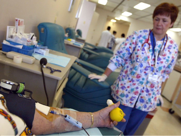 26. Phlebotomists earn a median of $34,750 a year, and there are 47,240 employed in hospitals.