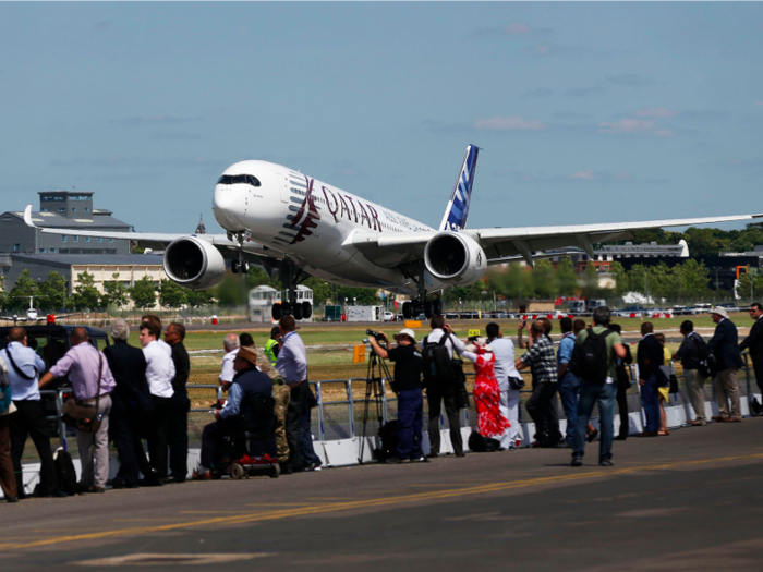 The carbon-composite A350 entered service in 2015 with Qatar Airways.