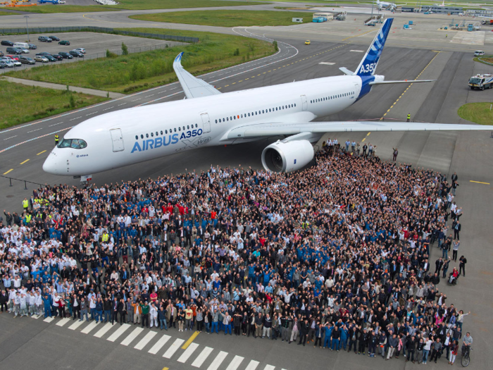 In December 2006, Airbus launched an all-new twin-engine, wide-body long-haul airliner called the A350XWB — XWB stands for "extra wide body."