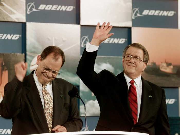 In 1997, Boeing acquired rival McDonnell Douglas for $13 billion.