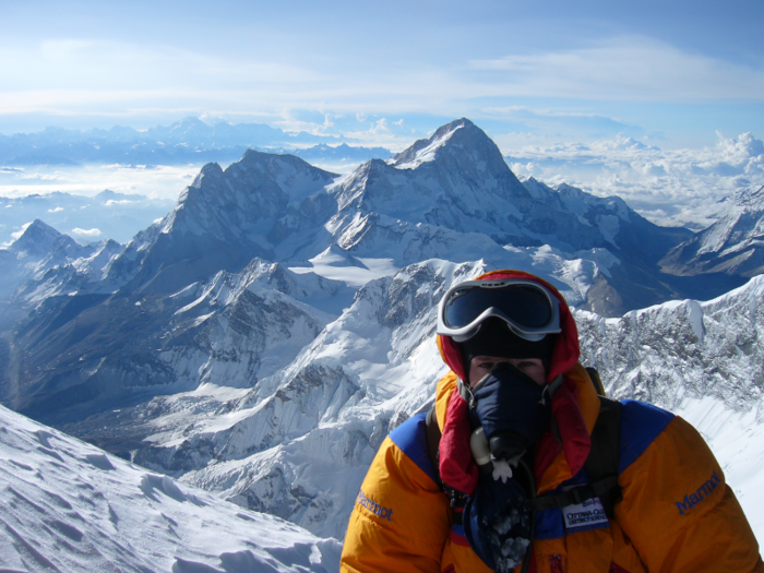 The summit is 2,500 feet above Camp 4. Summiting takes a single, almost 24-hour, day of climbing from the edge of the "death zone."