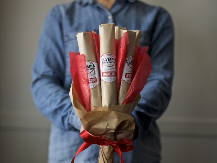 A bouquet of salami to take along on the trail.