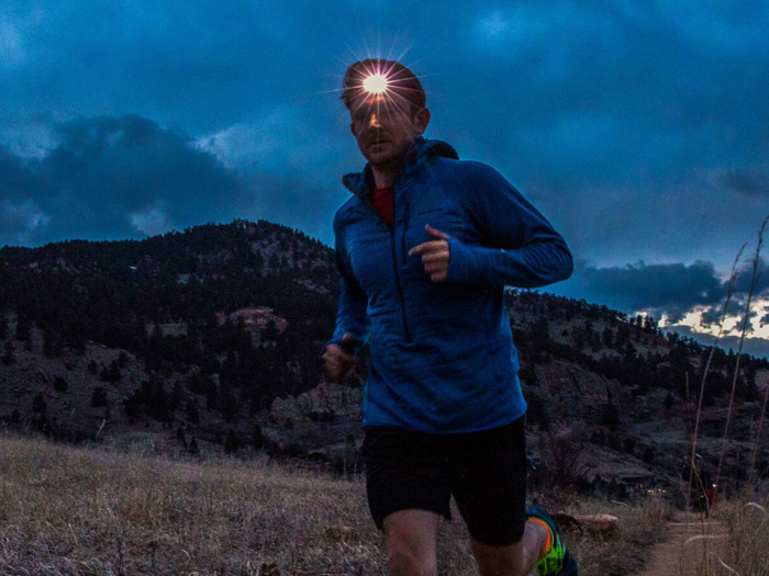 A lightweight, bounce-free, and rechargeable headlamp.