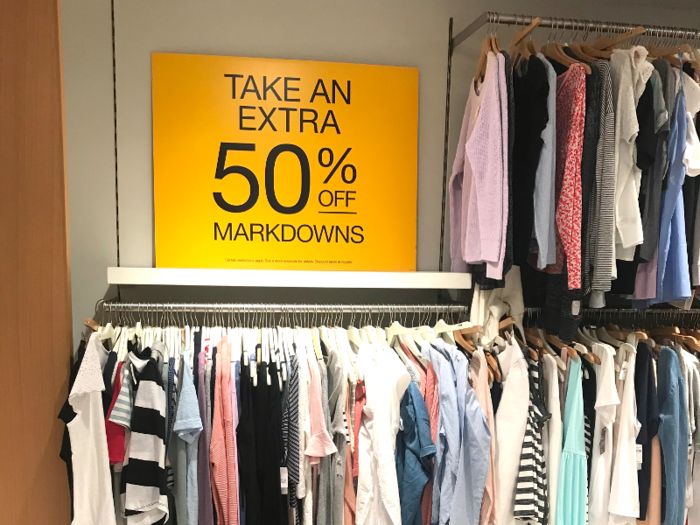 Rather than having one cohesive sale section, there was a smattering of yellow and red sale signs in random places throughout the store ...