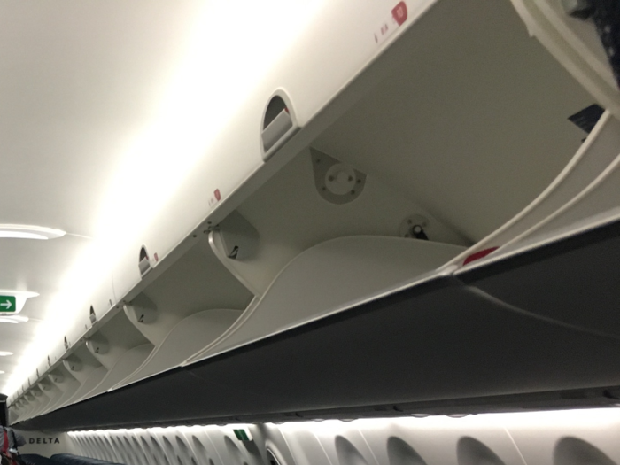 The A220 also boasts remarkably large overhead storage bins that look like something you