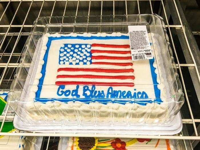 10-POUND "AMERICA" CAKE: This is America in a cake: 10 pounds of sugar and artificial food coloring that you definitely should share with family or friends but will probably end up eating all by yourself.