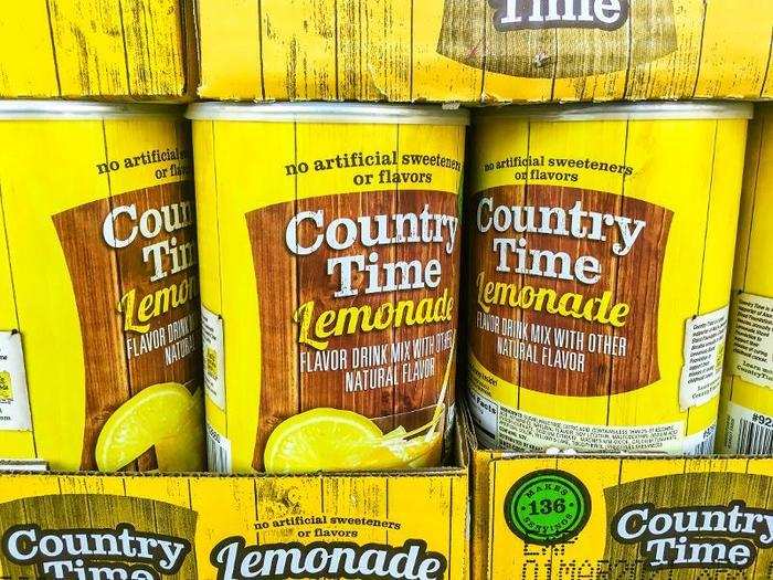 FIVE POUNDS OF LEMONADE MIX: Summer is nearly here, which means that the streets will soon be filled with young entrepreneurs hawking lemonade from folding tables. This can of Country Time Lemonade mix will probably last the entire summer — and the next.