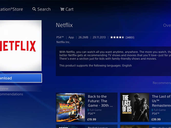 Watch Netflix on a gaming console like PS4