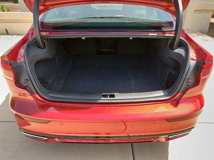 The S60 boasts roughly 15 cubic feet of trunk space.