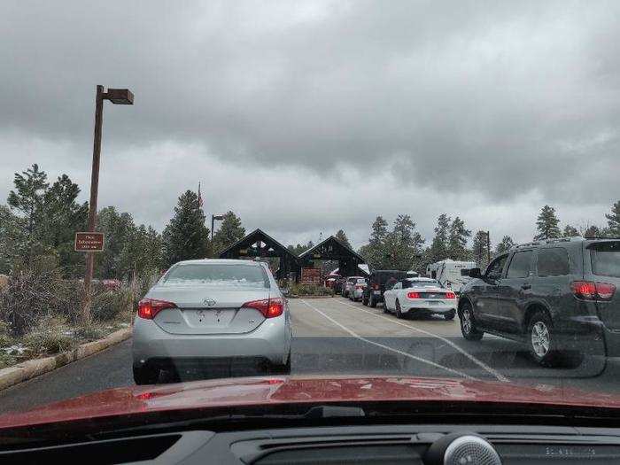 The only bit of traffic we encountered during our trip happened as we reached the entry point to the Grand Canyon.