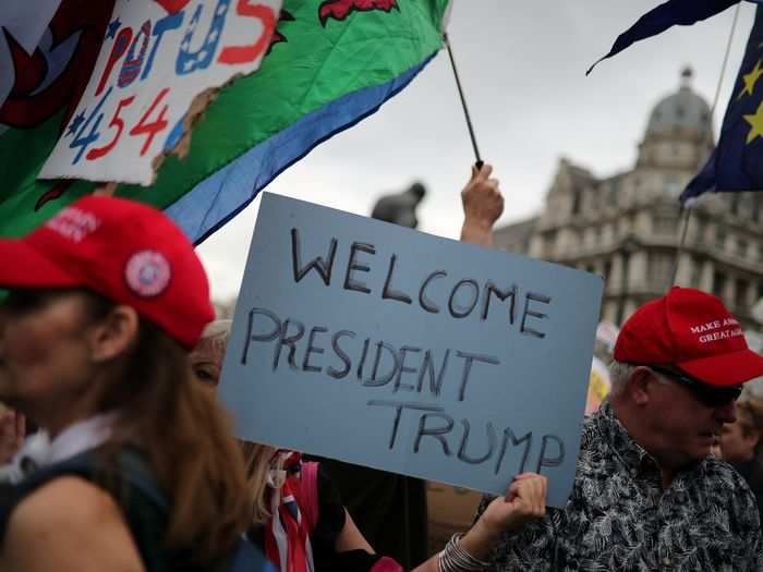 Though the vast majority of people on the streets were to protest Trump