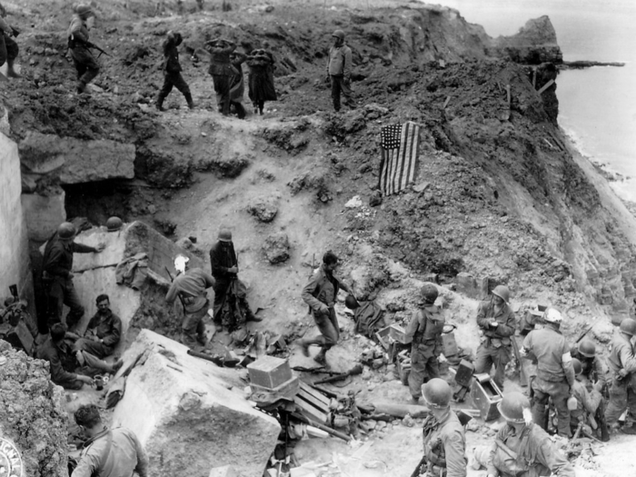 2. The Ranger Assault Group scaling Pointe du Hoc