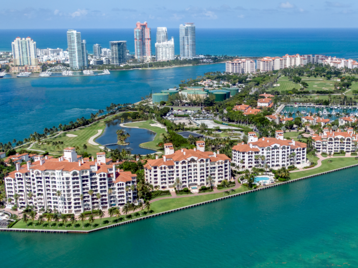 Fisher Island is a 216-acre members-only island off the coast of Miami, where the average income is $2.2 million. Residents must pay a $250,000 initial fee and $22,256 in annual dues — and that