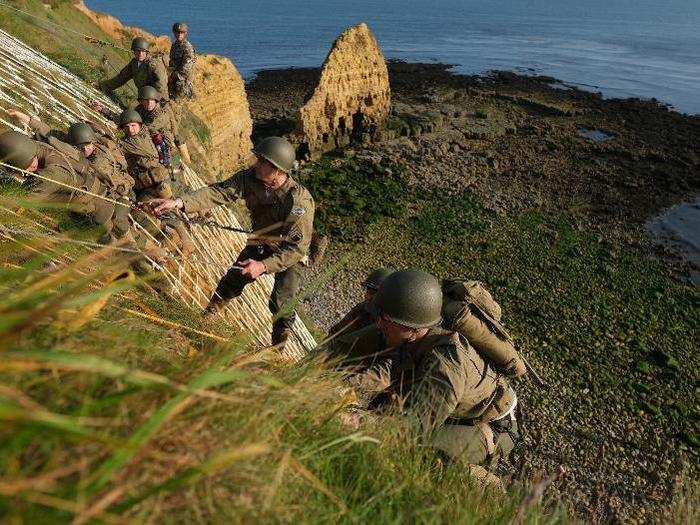 "When one Ranger fell, another would take his place. When one rope was cut, a Ranger would grab another and begin his climb again," Reagan said in his address. "They climbed, shot back, and held their footing. Soon, one by one, the Rangers pulled themselves over the top, and in seizing the firm land at the top of these cliffs, they began to seize back the continent of Europe."