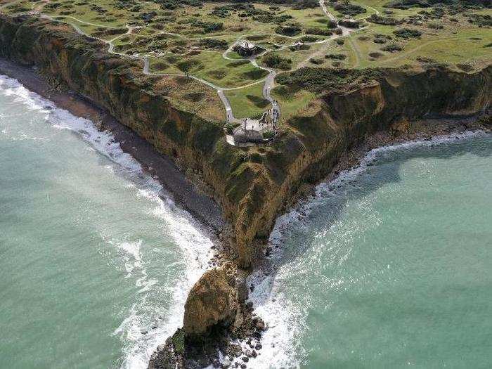 Decades later, the scarred, pockmarked landscape stands testament to the hard-fought battles that took place at Pointe du Hoc.