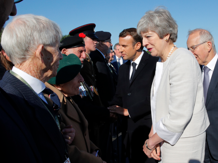 UK Prime Minister also hosted a joint ceremony to mark the landings with French President Emmanuel Macron at Ver-sur-Mer. May reportedly said "thank you" to the veterans, and Macron said that Britain and France owe them "our freedom," the BBC reported.