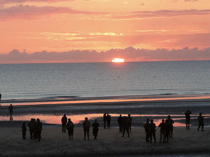 At dawn on Thursday, a group of World War II enthusiasts gathered at Normandy