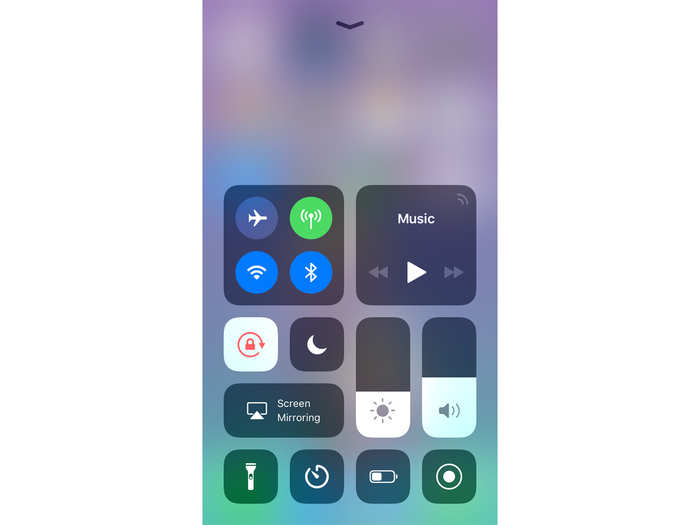 The ability to choose Wi-Fi networks and Bluetooth devices from the Control Center