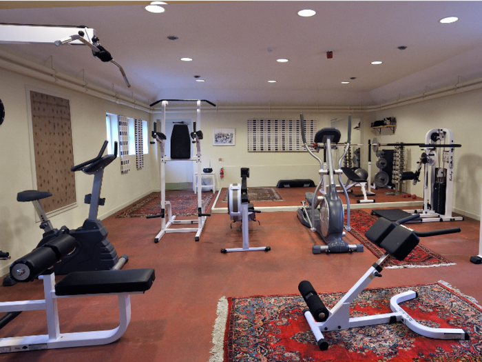 It also includes a gym stocked with equipment.