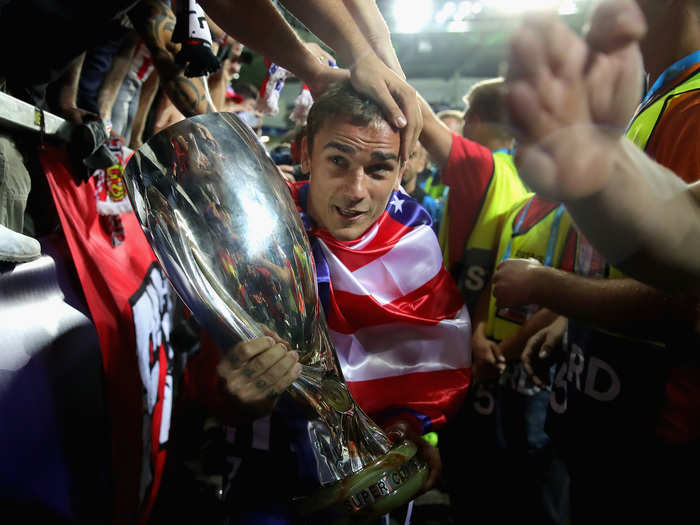 =T4: Atletico Madrid striker Antoine Griezmann is worth $171.5 million.