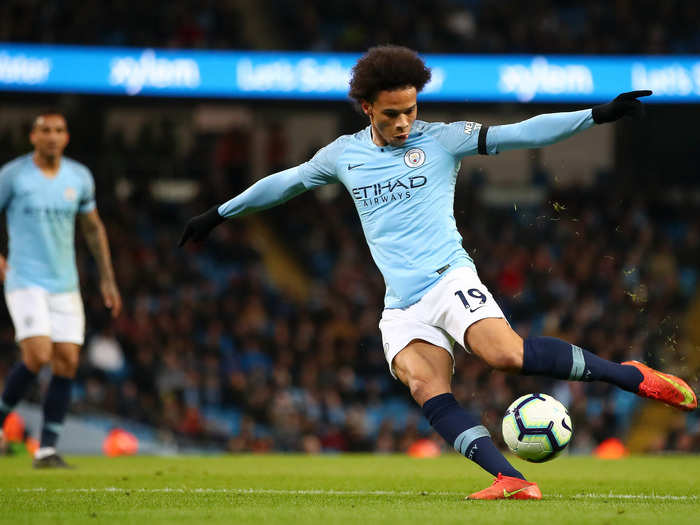 =T11: Manchester City forward Leroy Sane is worth $115 million.