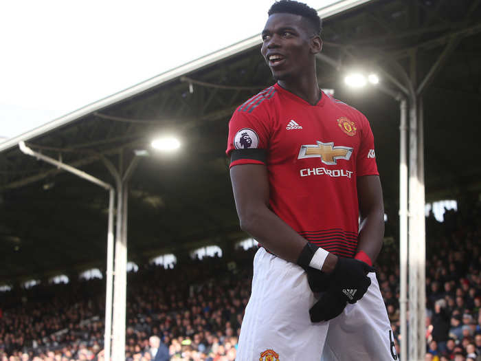 =T16: Manchester United midfielder Paul Pogba is worth $103 million.