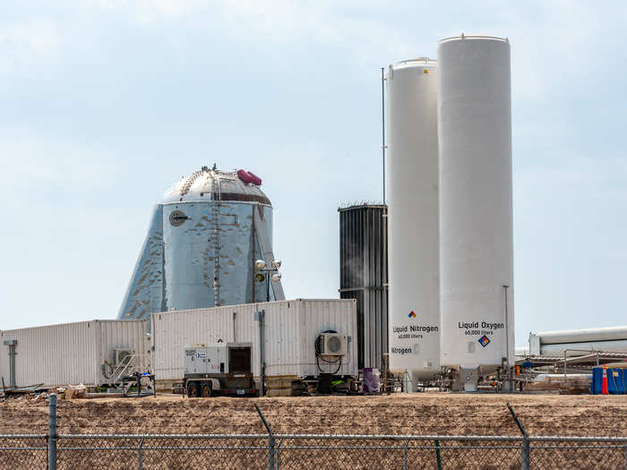 The company also hauled in enormous liquid-oxygen tanks (for burning the methane) and nitrogen to keep the liquids chilled prior to launch.