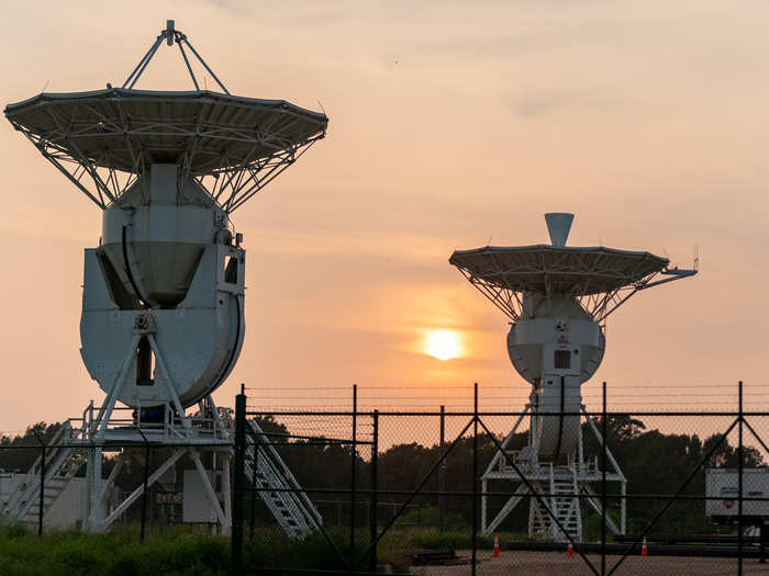 The company trucked in two large spacecraft-tracking antenna that it had acquired from NASA.