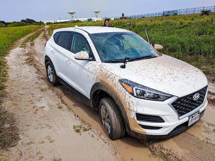 Muddy ruts in unpaved roads can easily trap unsuspecting vehicles driving through Boca Chica Village.