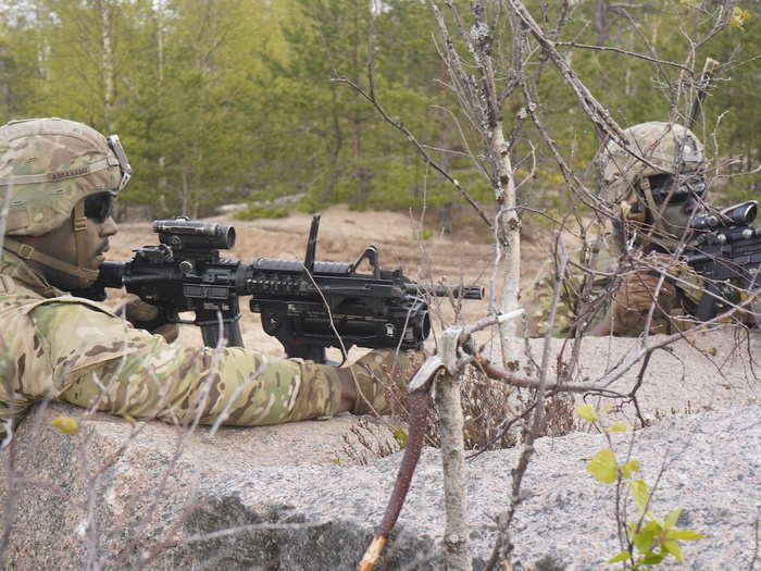 Alongside the Marines were about 200 US soldiers from the Outlaw Troop of the 2nd Cavalry Regiment, as well as Finnish, British, and Estonian troops.