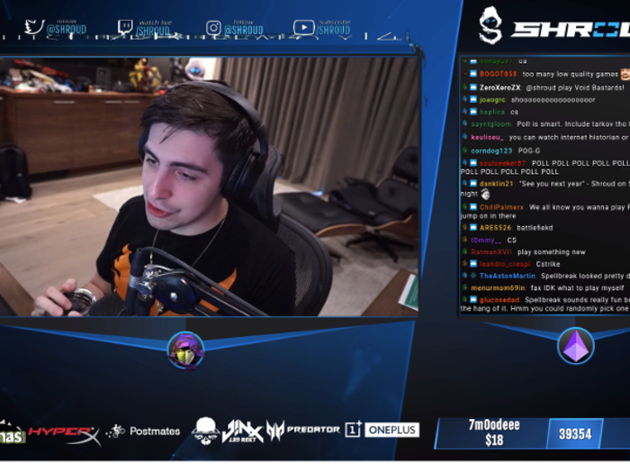 2. shroud — 6.45 million followers