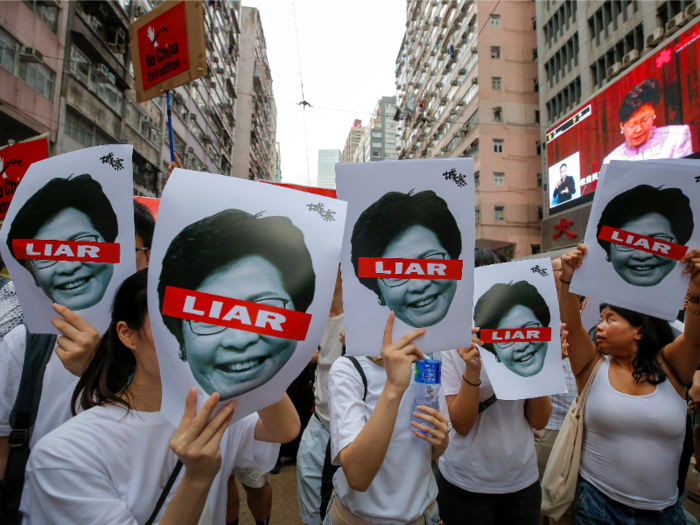 Critics of the extradition law also call out Hong Kong