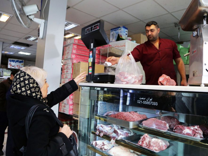 The cost of poultry and red meat in Iran has jumped 57% since last year.