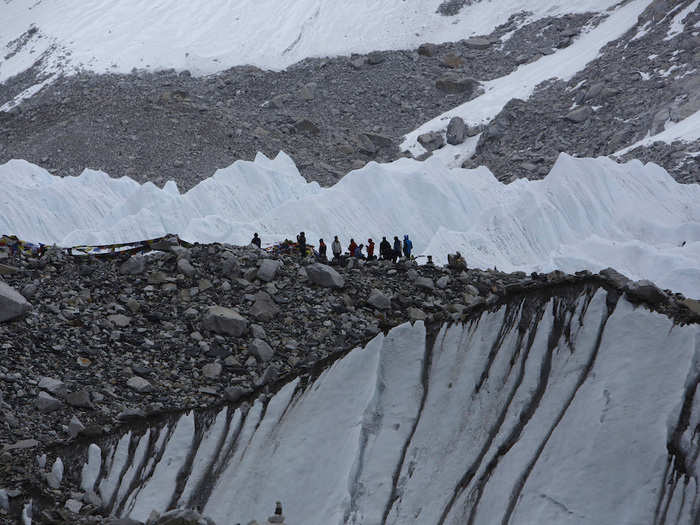 In 2005, climber Shaunna Burke and her partner at the time, Ben Webster, were climbing near the Khumbu Icefall when Webster fell and broke his leg. "I heard him scream my name at top of his lungs," Burke said. "I stopped dead in my tracks. I knew by sound of his voice that something bad had happened."