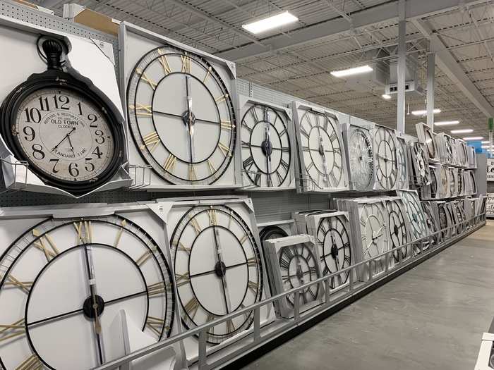 There was one whole aisle just for enormous clocks.