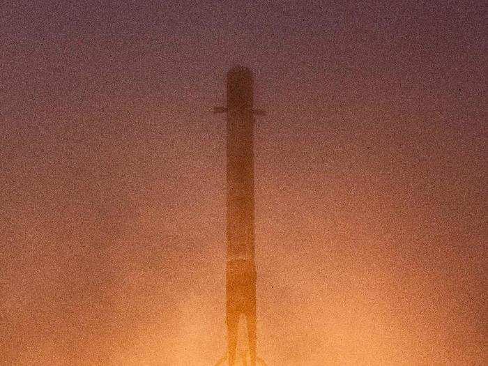 The first-stage landing occurred approximately eight minutes after liftoff of the Falcon 9 rocket.