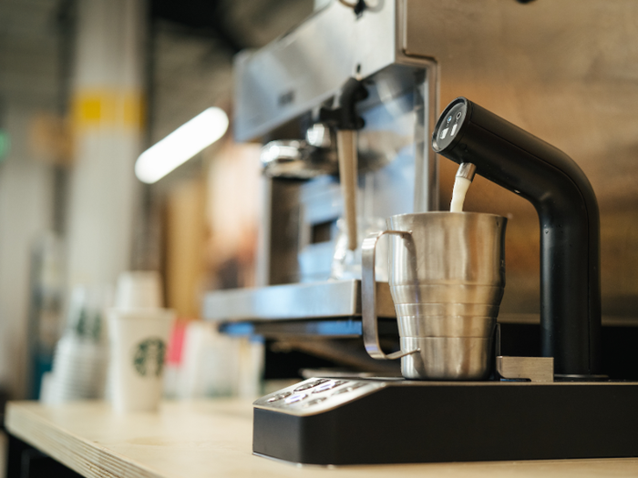 Another work in progress is the Precision Milk Dispenser, currently in tests, which is meant to make it easier and quicker to perfectly measure the right amount of milk into drinks.