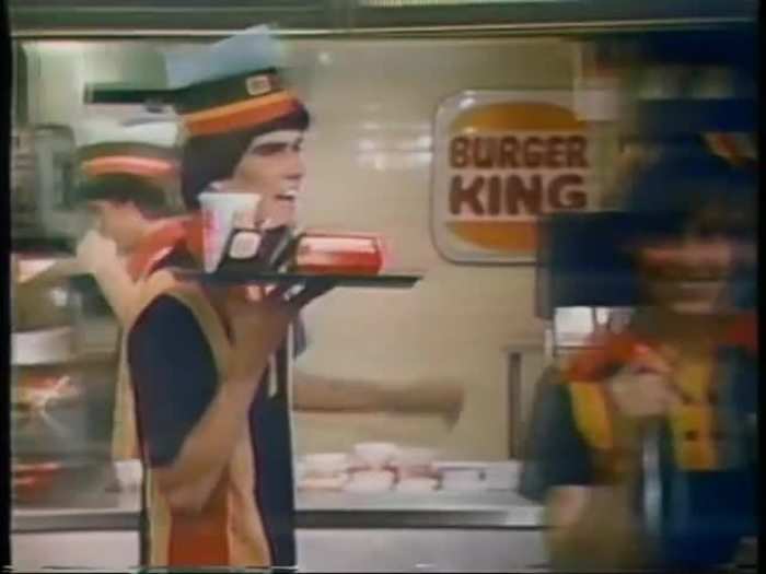 By 1979, Burger King added a dose of black and a dash of white to their uniforms. According to Machado, the 70s were a golden era of creativity when it came to the brand