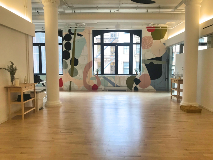 The studio was spacious and clean. Shoppers can sign up for classes online and choose from a range of activities including yoga, strength training, and high-intensity interval training.