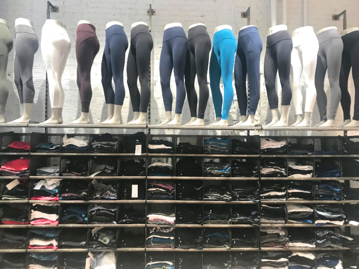 Here we found the iconic yoga pants that propelled Lululemon to fame.