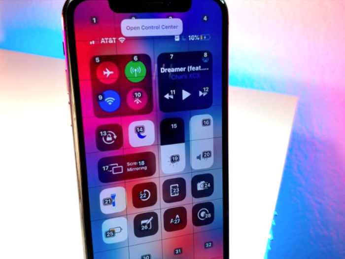 What about something a little trickier, like controlling text size? No sweat, just say "Open Control Center" then "Tap 27," since that box in the grid contains the shortcut for changing text size.