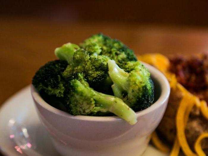 My server described the broccoli as "just broccoli." An apt description. It was better than I expected, but it was a little too loaded with butter and salt for my personal taste.