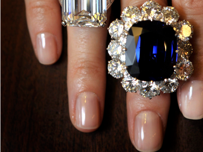 Blue sapphire and diamond ring: $33,999.99