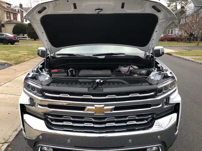 The Silverado could be outfitted with a 2.7-liter turbocharged four-cylinder, a 4.3-liter V6, a 5.3-liter V8, a 3.0-liter inline-six-cylinder diesel — or, in the case of my tester, a 6.2-liter V8. This configuration can tow 12,000 pounds.