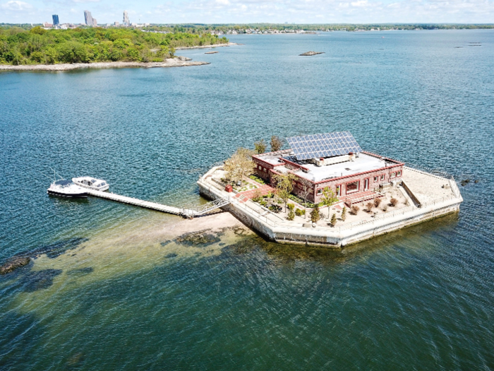 The house, according to Bloomberg, is nearly hurricane-proof, with a five-foot thick, 14-foot-tall seawall.
