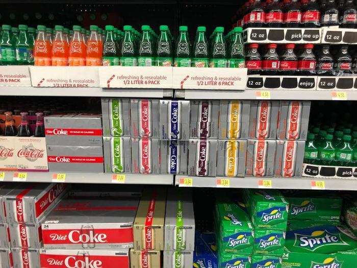 The Walmart Discount Store in Norwalk did have an impressive soft drink aisle.