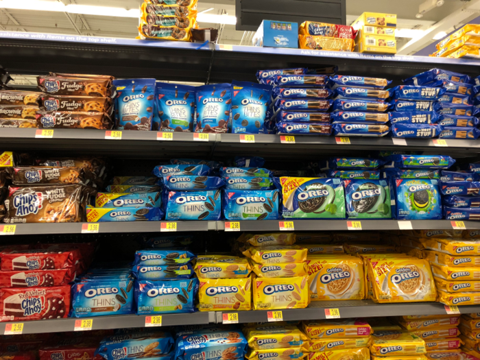 Instead of bakery displays, we saw walls and walls of cookies — which the supercenter also had — to fulfill your sugar cravings ...