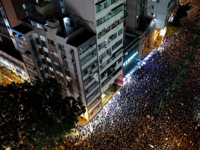 Demonstrations nonetheless continued to mob the streets Sunday well into the evening.